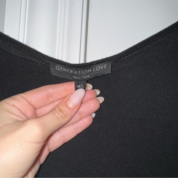 Generation Love Bobo Laminated Boucle Combo Sweater in BLACK 🖤 - Picture 6 of 9